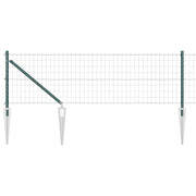 Vidaxl euro-hek met grondpennen 10 x 0,8 m pvc-coated staal groen mesh - afbeelding 2