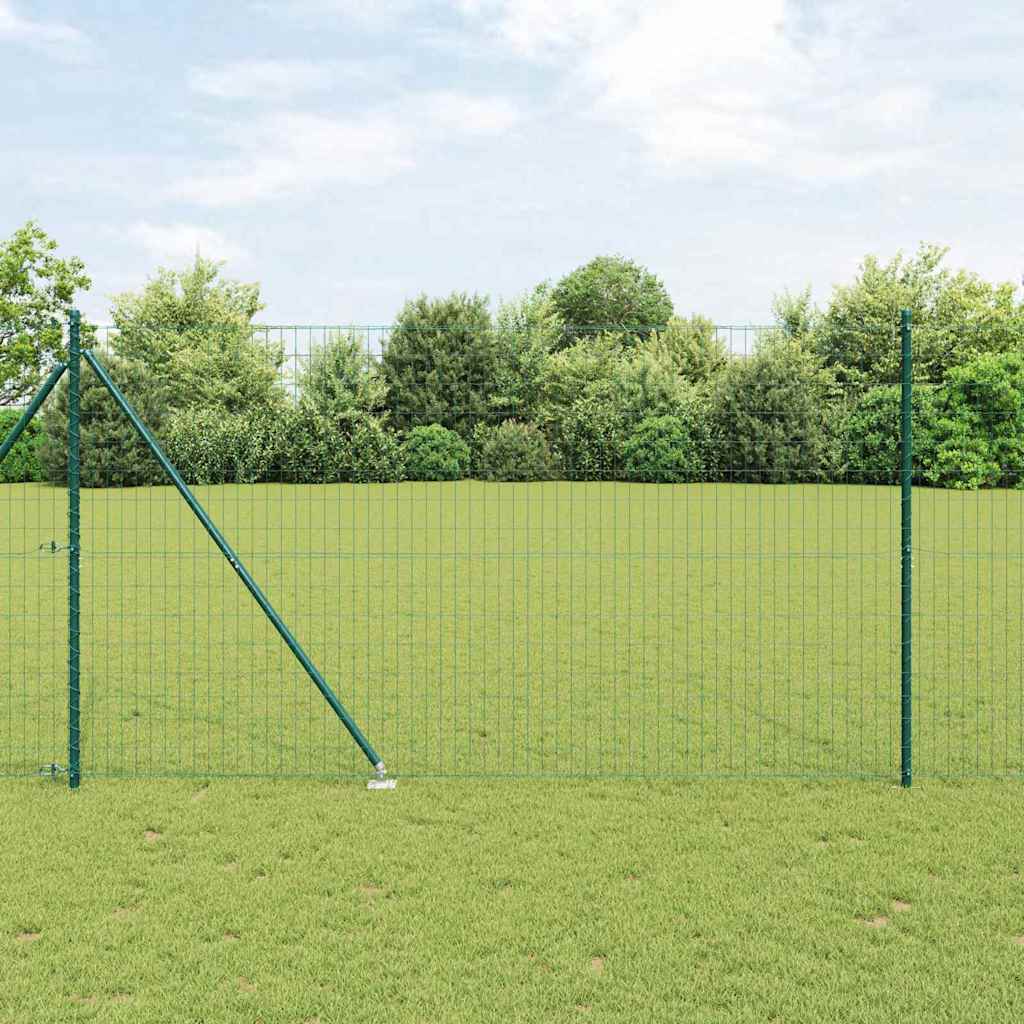 Vidaxl euro-hek met grondpennen 10 x 1,5 m pvc-coated staal groen mesh