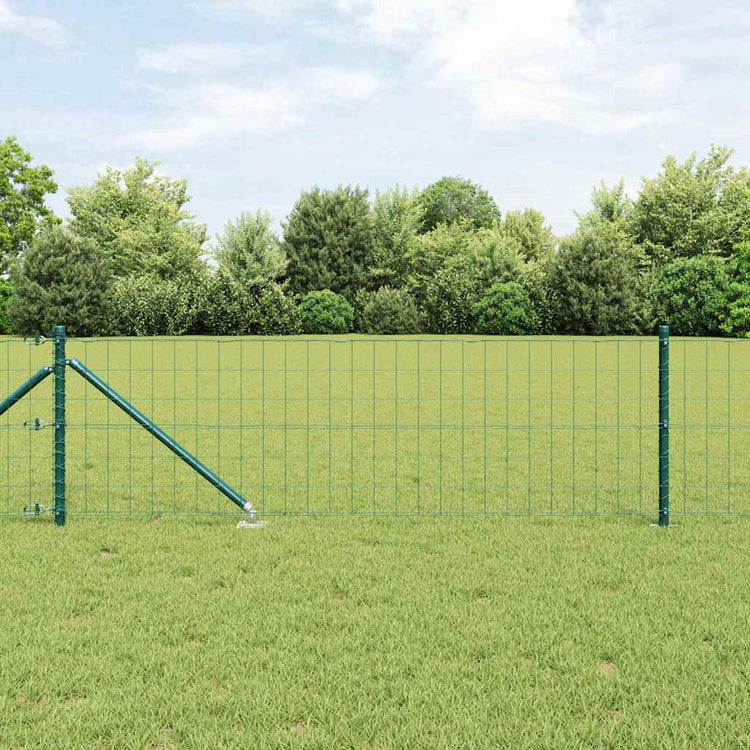 Vidaxl euro-hek met grondpennen 10 x 0,4 m pvc-coated staal groen mesh