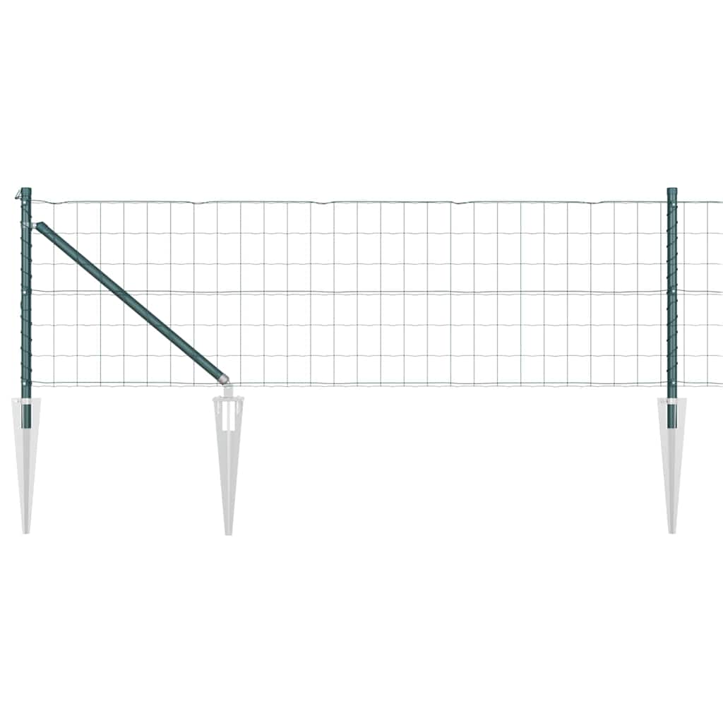 Vidaxl hek met paal groen 0,4 x 10 m staal en pvc