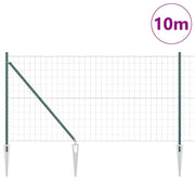 Vidaxl euro-hek met grondpennen 10 x 1 m pvc-coated staal groen mesh - afbeelding 3