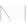 Vidaxl hek met paal groen 1,5 x 10 m staal en pvc