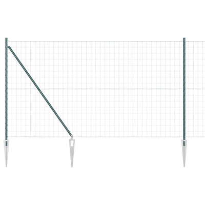 Vidaxl hek met paal groen 1,6 x 10 m staal en pvc