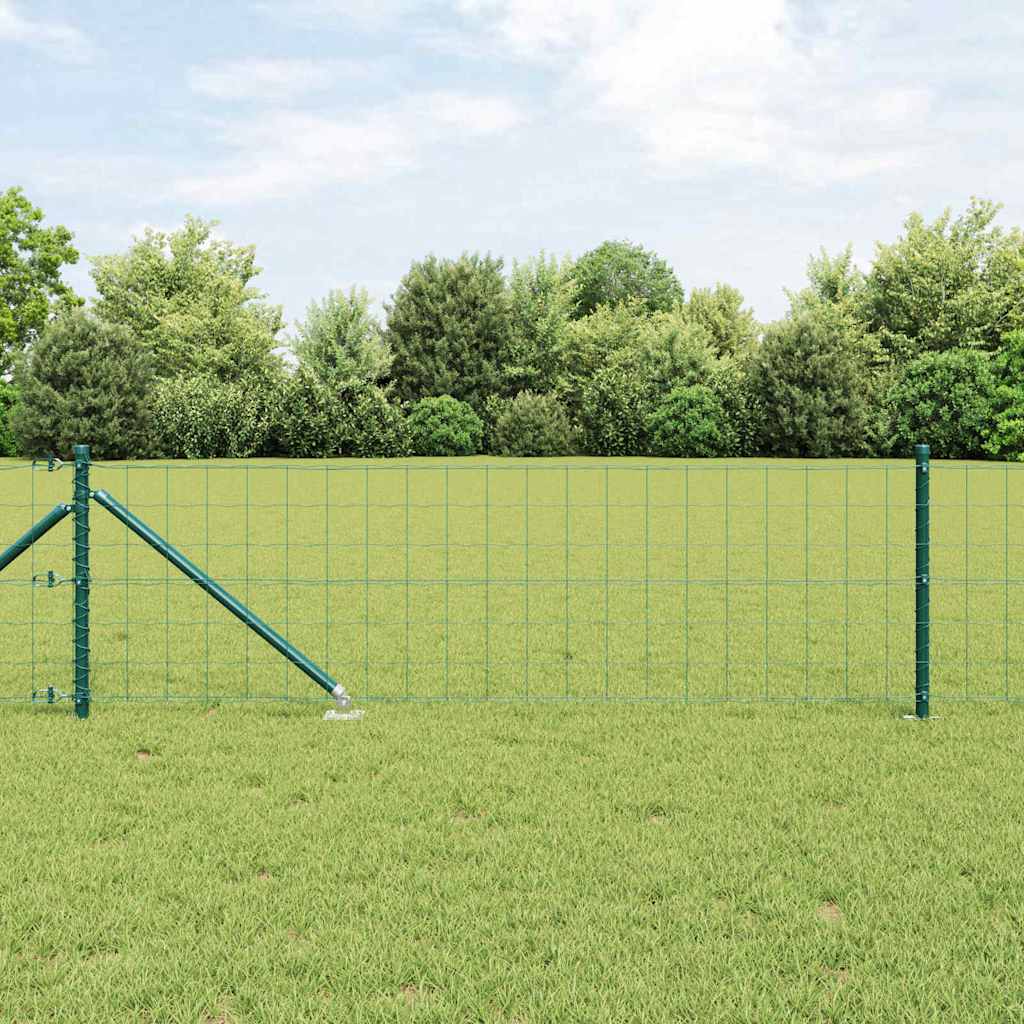 Vidaxl euro-hek met grondpennen 10 x 0,4 m pvc-coated staal groen mesh