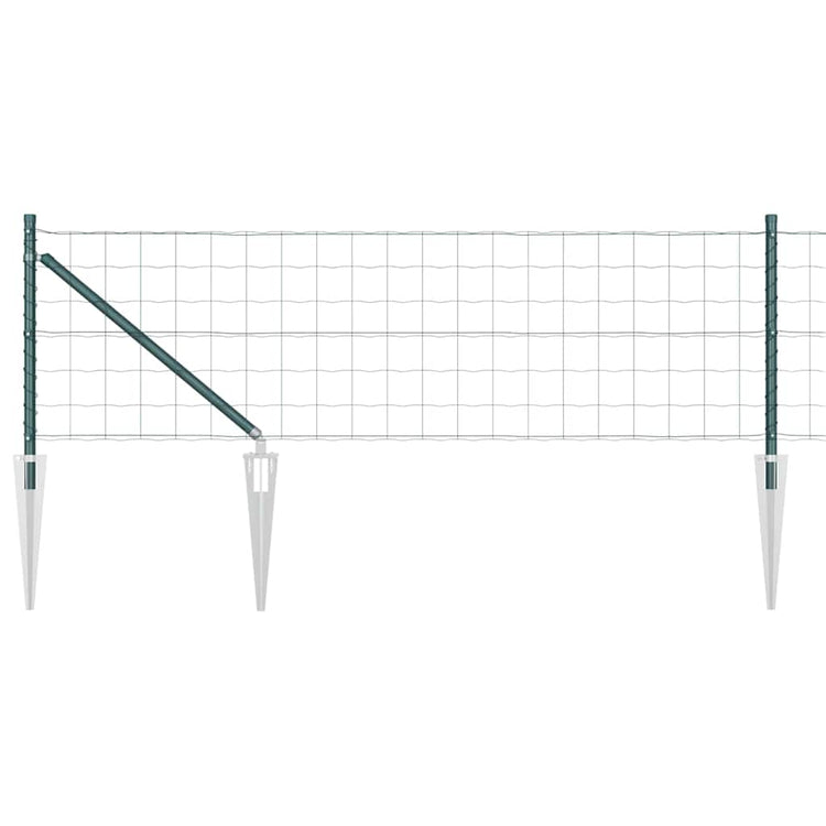 Vidaxl euro-hek met grondpennen 10 x 0,8 m pvc-coated staal groen mesh