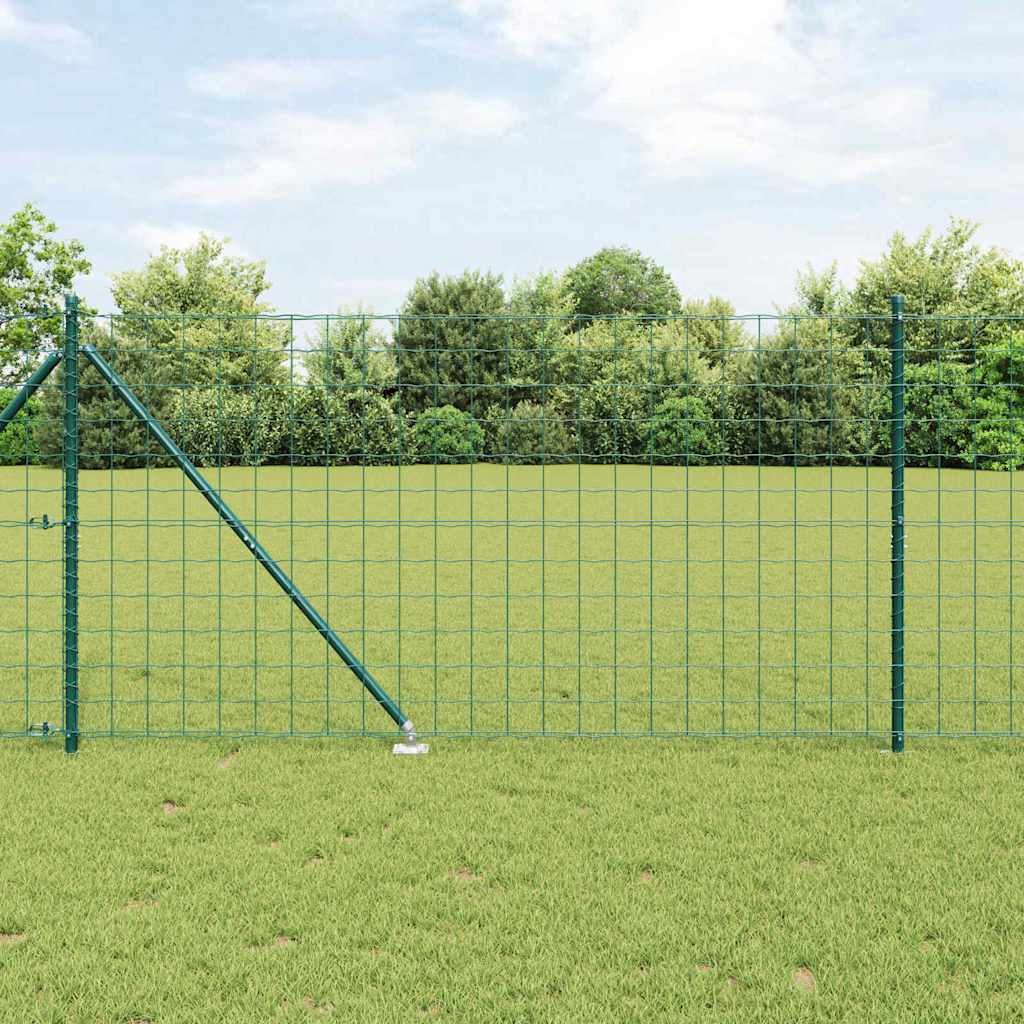 Vidaxl euro-hek met grondpennen 10 x 1,2 m pvc-coated staal groen mesh