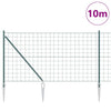 Vidaxl hek met paal groen 1,2 x 10 m staal