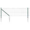 Vidaxl hek met paal groen 0,4 x 25 m staal en pvc