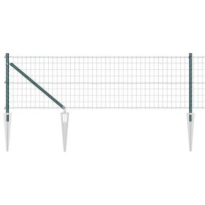 Vidaxl hek met paal groen 0,4 x 25 m staal en pvc