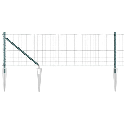 Vidaxl hek met paal groen 0,4 x 25 m staal en pvc