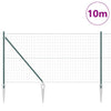 Vidaxl hek met paal groen 1,4 x 10 m staal en pvc