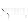 Vidaxl hek met paal grijs 0,6 x 10 m staal en pvc