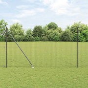 Vidaxl euro-hek met grondpennen 10 x 1,5 m pvc-coated staal grijs mesh - afbeelding 1