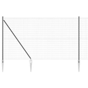 Vidaxl euro-hek met grondpennen 10 x 1,5 m pvc-coated staal grijs mesh - afbeelding 2