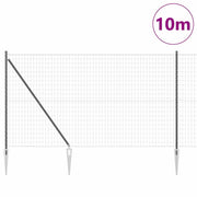 Vidaxl euro-hek met grondpennen 10 x 1,5 m pvc-coated staal grijs mesh - afbeelding 3