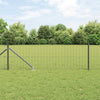 Vidaxl hek met paal grijs 0,4 x 10 m staal en pvc