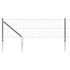 Vidaxl hek met paal grijs 0,8 x 10 m staal en pvc
