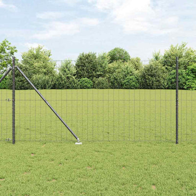 Vidaxl hek met paal grijs 1,2 x 10 m staal en pvc