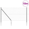 Vidaxl hek met paal grijs 1,4 x 10 m staal en pvc