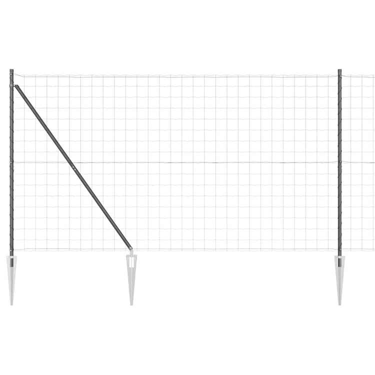 Vidaxl euro-hek met grondpennen 10 x 1,5 m pvc-coated staal grijs mesh