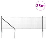Vidaxl euro-hek met grondpennen 25 x 0,4 m pvc-coated staal grijs mesh - afbeelding 3