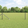 Vidaxl hek met paal grijs 0,6 x 25 m staal en pvc