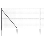 Vidaxl euro-hek met grondpennen 10 x 1,4 m pvc-coated staal grijs mesh - afbeelding 2