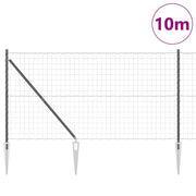 Vidaxl euro-hek met grondpennen 10 x 1,4 m pvc-coated staal grijs mesh - afbeelding 3