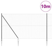 Vidaxl euro-hek met grondpennen 10 x 1,6 m pvc-coated staal grijs mesh - afbeelding 3