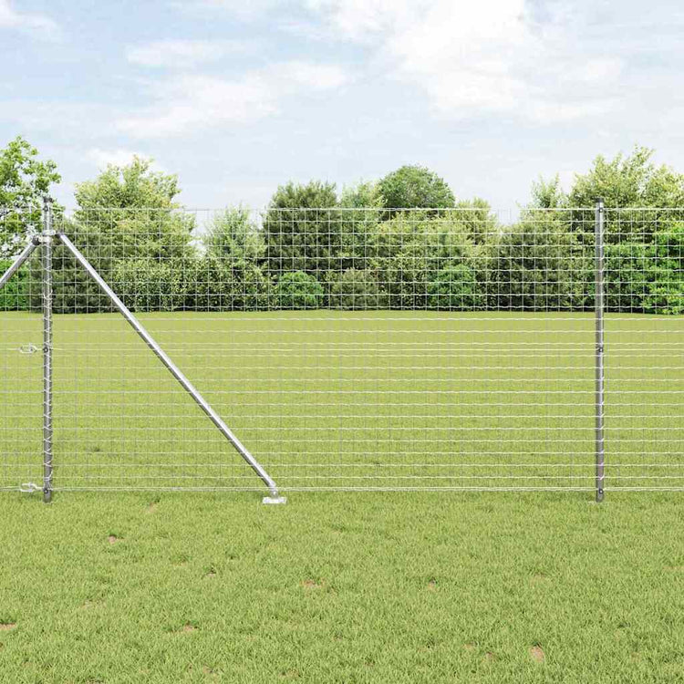 Vidaxl euro-hek met grondpennen 10 x 1 m gegalvaniseerd staal mesh