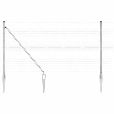Vidaxl hek met paal zilver 1 x 10 m staal