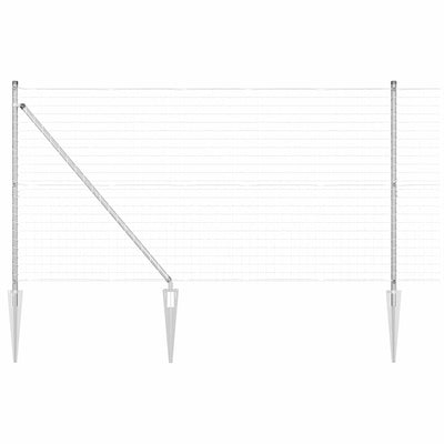 Vidaxl hek met paal zilver 1,2 x 10 m staal