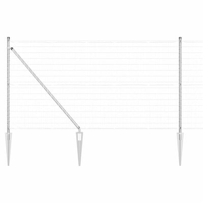 Vidaxl hek met paal zilver 1 x 10 m staal