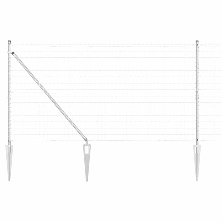 Vidaxl euro-hek met grondpennen 10 x 1,2 m gegalvaniseerd staal mesh