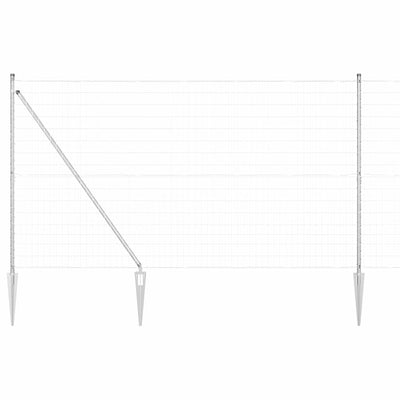 Vidaxl hek met paal zilver 1,5 x 10 m staal
