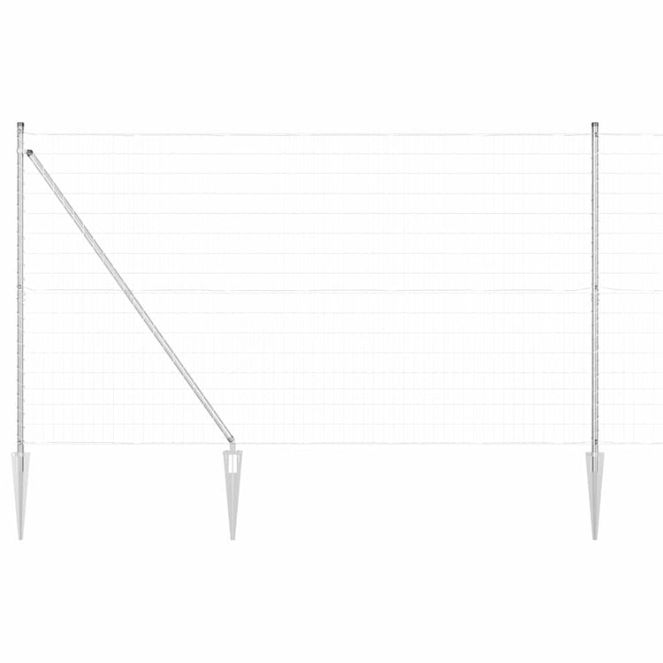 Vidaxl euro-hek met grondpennen 10 x 1,5 m gegalvaniseerd staal mesh