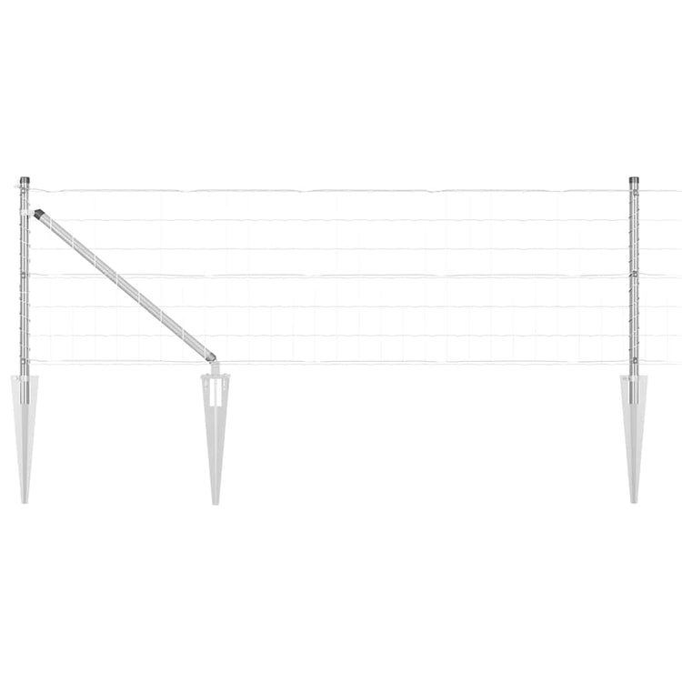 Vidaxl euro-hek met grondpennen 10 x 0,6 m gegalvaniseerd staal mesh