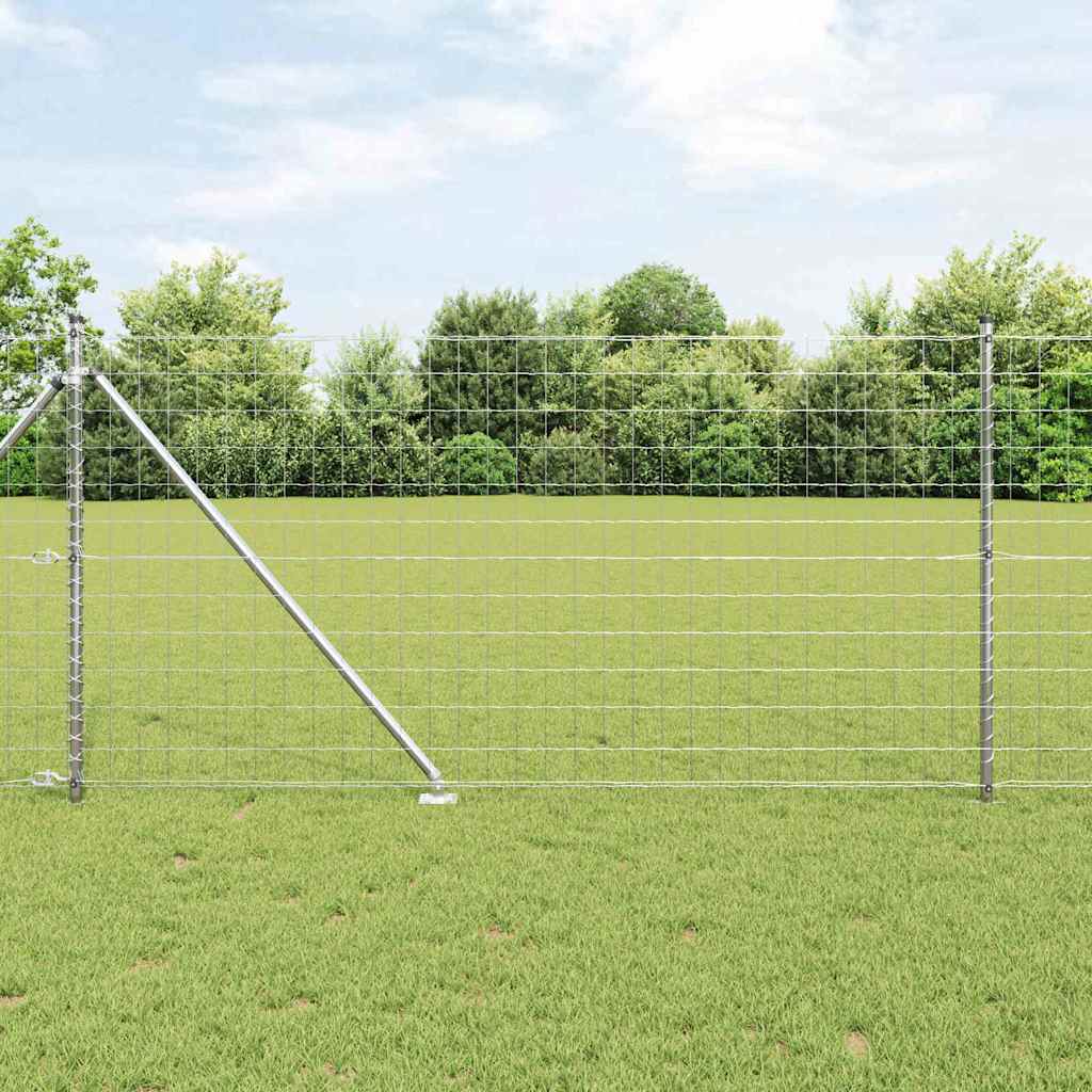 Vidaxl euro-hek met grondpennen 10 x 1 m gegalvaniseerd staal mesh