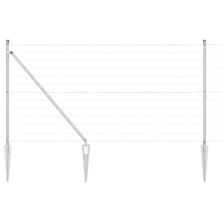 Vidaxl euro-hek met grondpennen 10 x 1,2 m gegalvaniseerd staal mesh