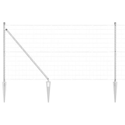 Vidaxl hek met paal zilver 1,4 x 10 m staal