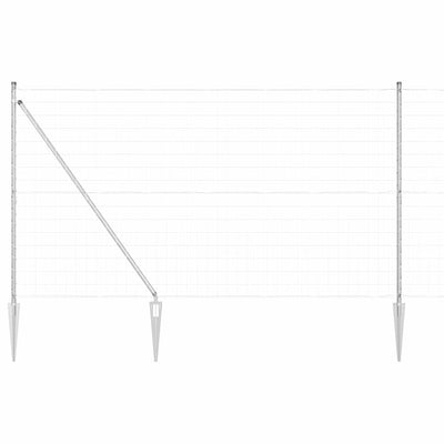 Vidaxl hek met paal zilver 1,5 x 10 m staal