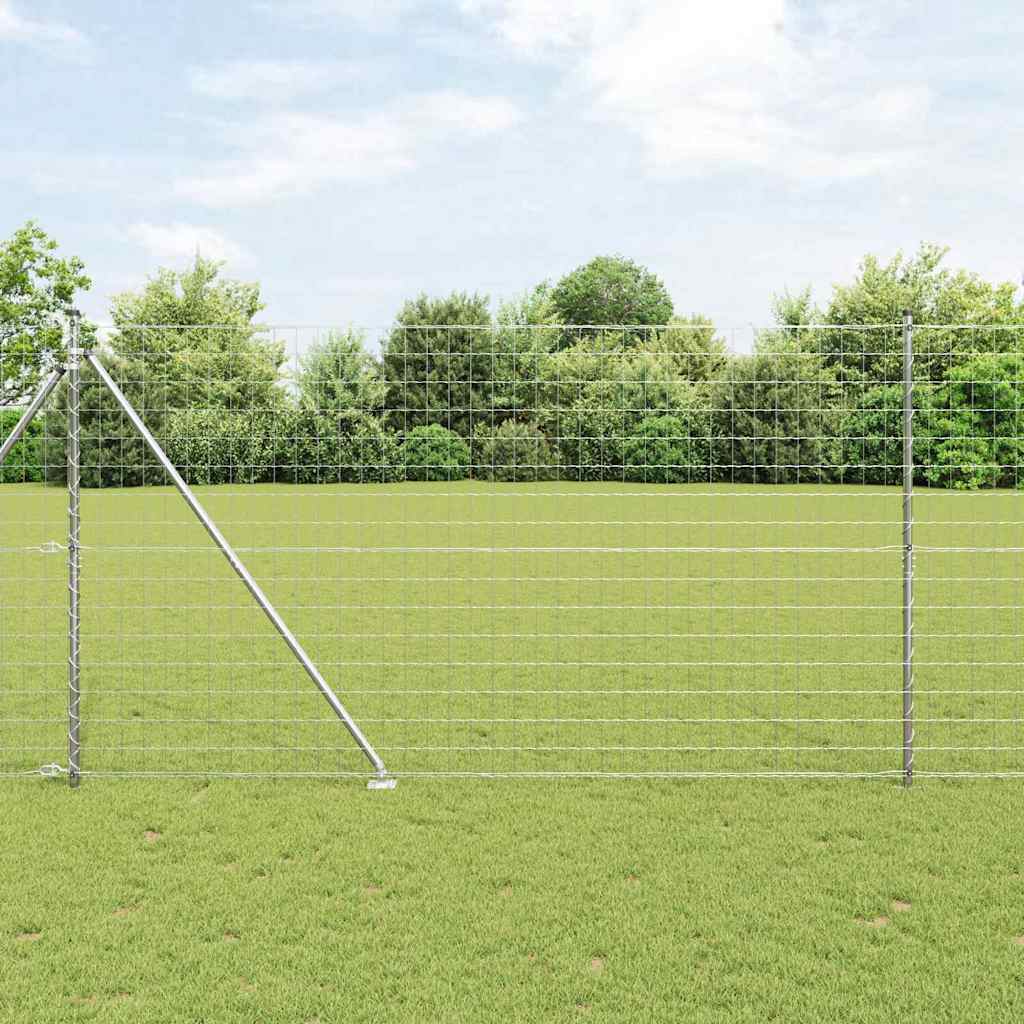 Vidaxl euro-hek met grondpennen 10 x 1,6 m gegalvaniseerd staal mesh