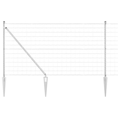 Vidaxl hek met paal zilver 0,8 x 10 m staal