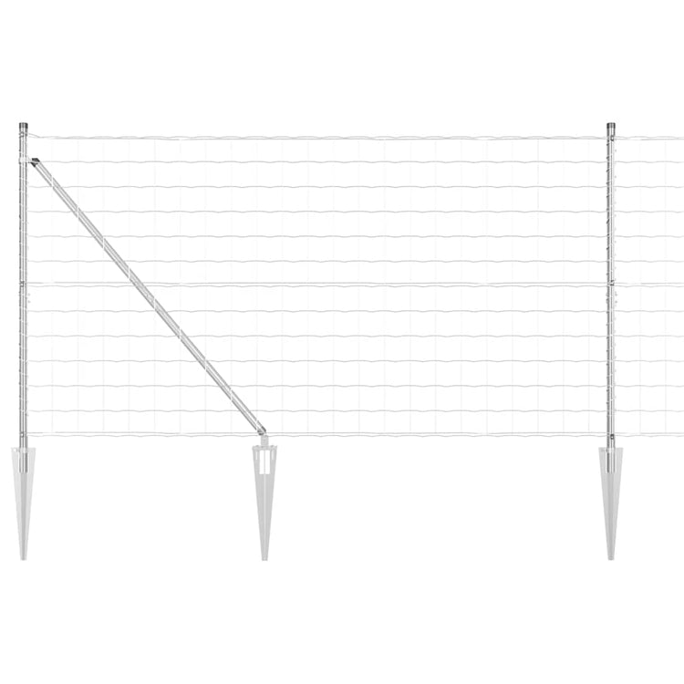 Vidaxl euro-hek met grondpennen 10 x 1,4 m gegalvaniseerd staal mesh