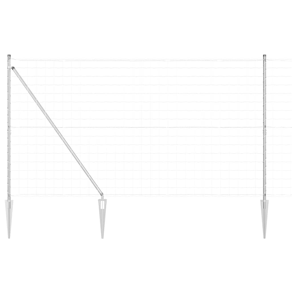 Vidaxl hek met paal zilver 1,6 x 10 m staal