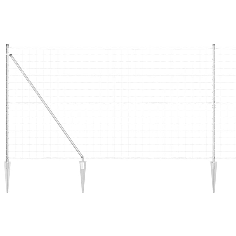 Vidaxl euro-hek met grondpennen 10 x 1,6 m gegalvaniseerd staal mesh