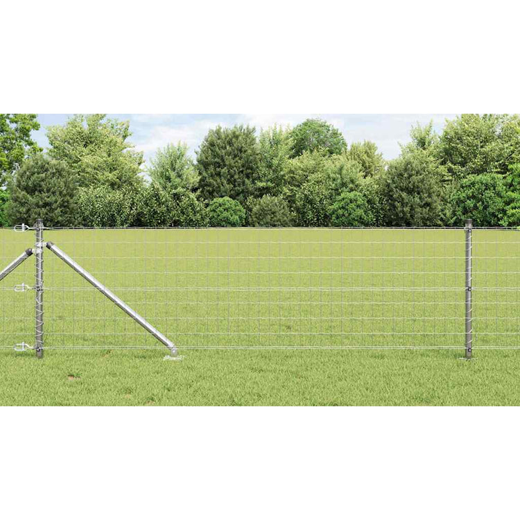 Vidaxl euro-hek met grondpennen 25 x 0,4 m gegalvaniseerd staal mesh