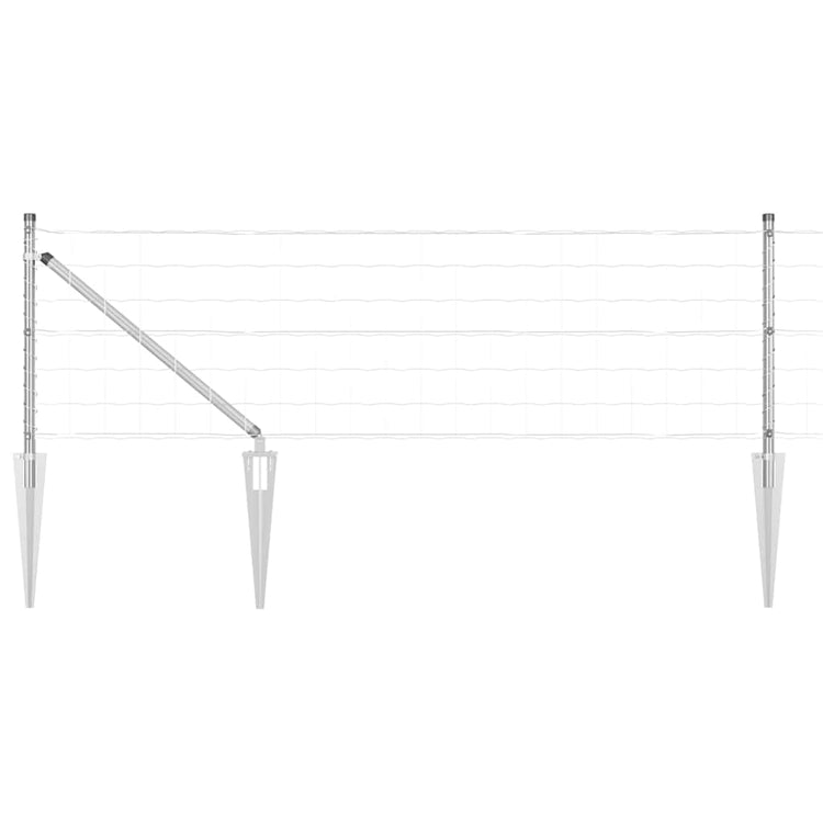 Vidaxl euro-hek met grondpennen 25 x 0,4 m gegalvaniseerd staal mesh