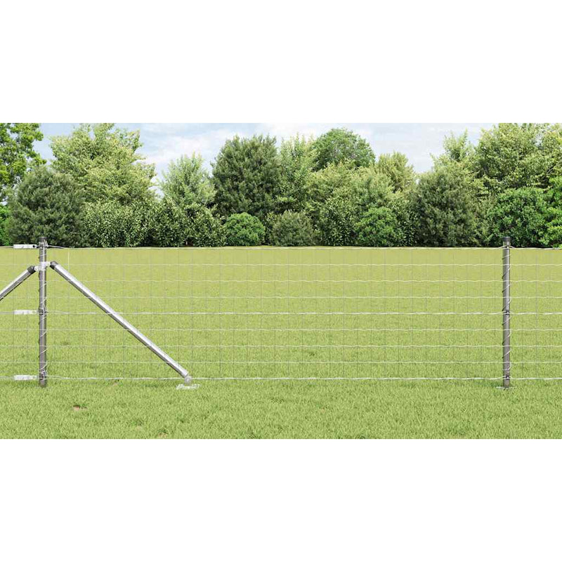 Vidaxl hek met paal zilver 0,8 x 10 m staal