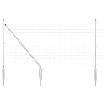 Vidaxl hek met paal zilver 1,2 x 10 m staal